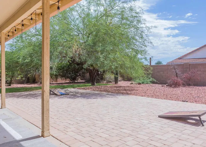 Modern House With Office Cornhole Near Freeways